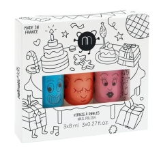 Набор из трех детских лаков для ногтей на водной основе GASTON DORI COOKIE, Nailmatic Kids [PARTY]