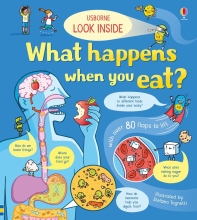 Детская книга Look Inside What Happens When You Eat, Usborne, английский 5+ лет 14 стр