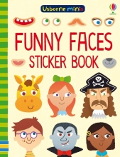 Детская книга Usborne — Книга с наклейками Смешные лица, англ. язык (9781474947664)