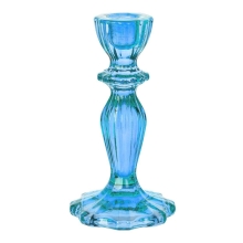 Glass candlestick, Talking Tables, blue, Boho series
