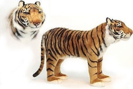 Большие мягкие игрушки Реалистичная мягкая игрушка Тигр, Hansa, серия Animal Seat, 78 см, арт. 6080