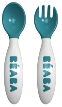 Beaba® | Набор из 2х эргономических столовых приборов синий, Франция [913398]