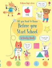 Детская книга + обучение Wipe-Clean All You Need to Know Before You Start School Activity Book, Usborne, английский 3+ лет 24 стр