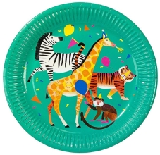 Talking Tables Одноразовые тарелки для празника (23 см., 8 шт.), ANIMALS, Англия