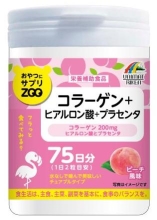 Коллаген, Гиалуроновая кислота, Плацента (таб. 150 шт, вкус персика), пищевая добавка Unimat Riken, Япония [72908]