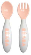 Beaba® | Набор из 2х эргономических столовых приборов персик, Франция [913400]