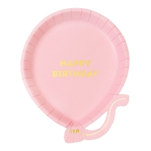 Talking Tables Disposable pink ball-shaped plates (12 pcs.), WE HEART BIRTDAYS, England