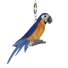 Plush Toys Plush Toy-Keychain blue and yellow Macaw 12cm, Hansa (79938)