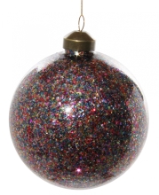Стеклянный новогодний шар, Shishi, внутри блестящий, 8 см, арт. 58277