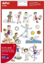 Наклейки тематические обучающие Спорт, Apli Kids, 12 листов, арт. 11453
