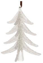 Glass Christmas tree, Shishi, shiny, 9 cm, art. 57310