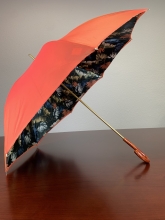 Umbrella Cangiante/1, Pasotti, red with a fern, art. RASO9F228/1