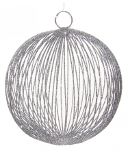Новорічна куля із дроту, Shishi, темно-срібляста, 10 см, арт. 50410