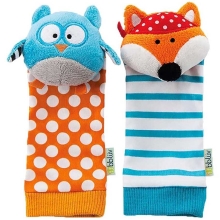 bbluv -Duo-Developing socks with rattle Owl and Fox