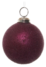 Скляна новорічна куля, Shishi, цукрова бордова, 8 см, арт. 55065