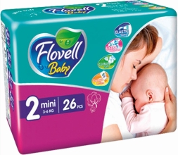 Baby diapers Flovell Baby ECO Pack №2 (26 pcs) 3-6 kg