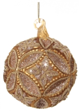 Стеклянный шар, Shishi, золотой с коричневым, 8 см, арт. 47298