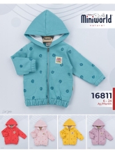 Children jacket MiniWorld POINT for girls with fleece (6-9/9-12/12-18/18-24)