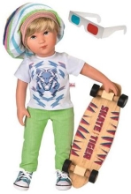 Doll Girl Jo with a skateboard, Kathe Kruse™, Germany (141587)