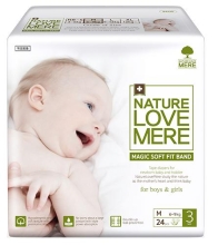 Baby diapers Magic Soft Fit, Nature Love Mere, Size M [6-9 kg] 24pcs