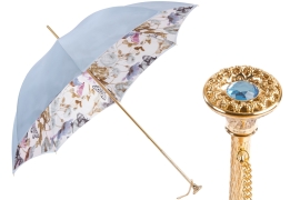 Umbrella Summer/6, Pasotti, blue with flowers, art. RASO58979/4
