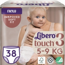 Touch 3 panty diapers, Libero, 5-9 kg, 38 pcs., art. 7322541165851