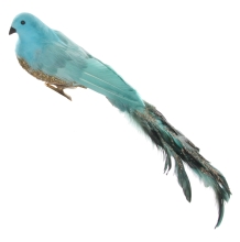 Новорічний декор Пташка, Shishi, блакитна, 39 см, арт. 51981