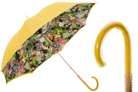 Umbrella Giallo, Pasotti, yellow and flowers, art. RASO5L011/1