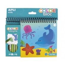 Apli Kids™ | Раскраска + цветные карандаши: море, Испания (15208)