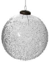 Glass ice ball Diy, Shishi, with large hole, 12 cm, art. 58169