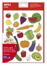 Наклейки тематические обучающие Фрукты и овощи, Apli Kids, 12 листов, арт. 11451
