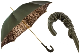 Umbrella bilateral, Pasotti, green and leopard, art. RASO90115/5