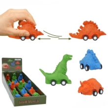 Dino World Гумка у формі динозавра на колесах, Motto (411893)