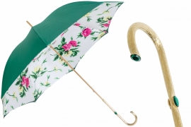 Umbrella Oxford/6, Pasotti, green with flowers, art. RASO5G763/5