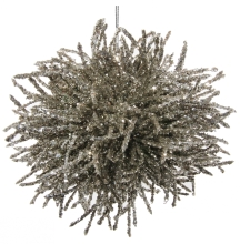 Куля новорічна зі срібними гілочками, Shishi, 15 см, арт. 56197