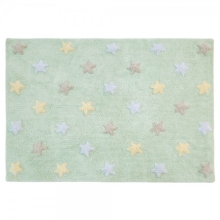 Rug for nursery Lorena Canals™ Tricolor Star Soft/Mint, 120x160 cm