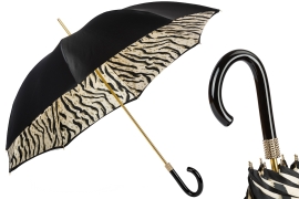 Umbrella Platintex/34 Nero, Pasotti, black with tiger pattern, art. RASO1409/29 B17