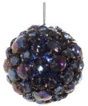 Новогодний шар в сиреневых камнях, Shishi, 7 см, арт. 49507