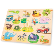 Пазл Пазл Сафари, New Classic Toys, деревянный, 16 частей, арт. 10441