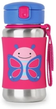Бутылочка металлическая 350 мл, с поильником Бабочка (252517), SKIP HOP™, США