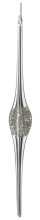Стеклянная сосулька, Shishi, с серебряным блеском, 25 см, арт. 54316