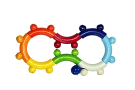 Bass&Bass® Детская развивающая игрушка-погремушка, дерево (B20087)