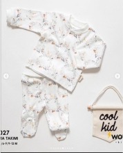 Pajama suit Wowo Kids 0-3/3-6/6-9/9-12 months (W3027)