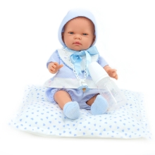 Doll the Newborn in blue clothes, Nines d`Onil, in a box, an art. 6812
