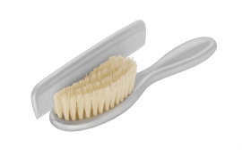 Rotho™ | Natural bristle comb and brush, white, Germany
