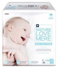 Baby diapers Magic Slim Fit, Nature Love Mere, Size L [9-12 kg] 22pcs