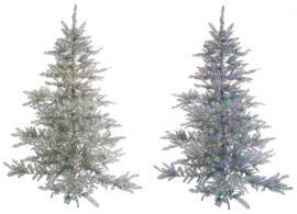 Silver Christmas tree 1150 LED, Shishi, with colored or plain lights + 6 extra. functions, 1.8 m, art. 58612