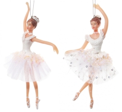 Новорічний декор балерина, 1шт, Shishi, пачка з паєтками, 16 см, арт. 57278