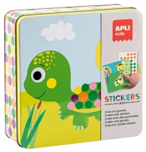 Game with Apli Kids stickers in a metal box Animals
