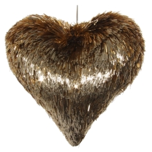 Новогодний декор Сердце из мишуры, Shishi, 20 см, арт. 57205